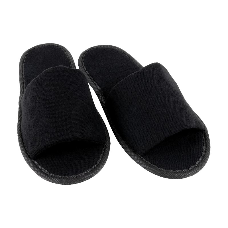 Hotel slippers STANDARD black, open, 28 cm