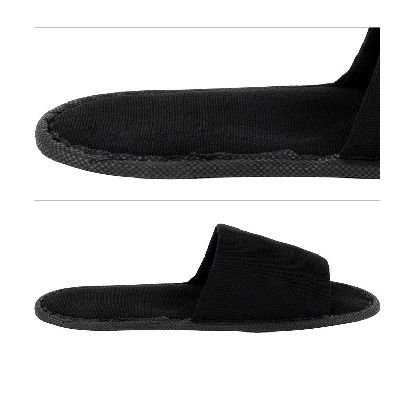 Hotel slippers STANDARD black, open, 28 cm