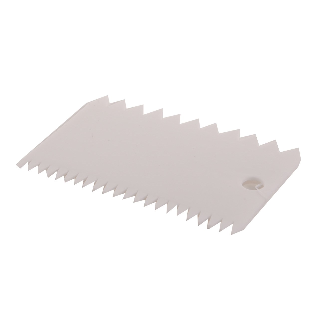 Stierka / cukrárska karta obdĺžniková, zubatý okraj, biely plast, 11 x 7,5 cm