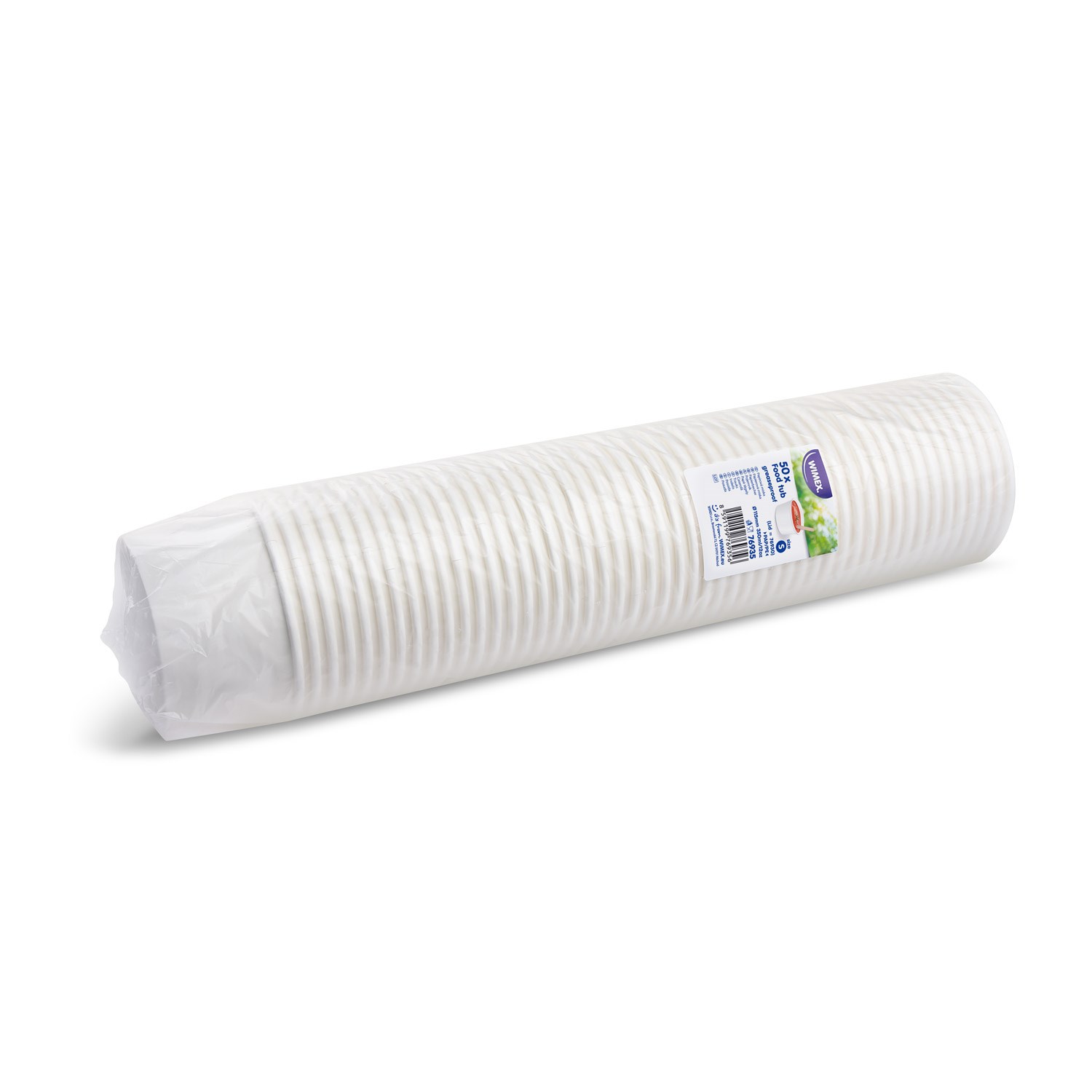 Papierová miska 350 ml S, biela, priemer 115 mm, 50 ks