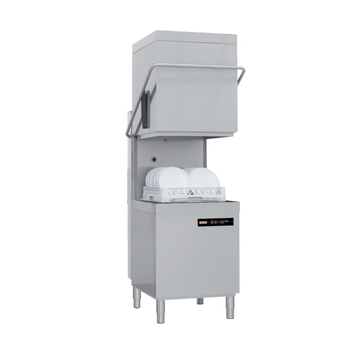 Priebežná jednoplášťová umývačka QQI 102 P, 50x50, 400V, s odpadovým čerpadlom.