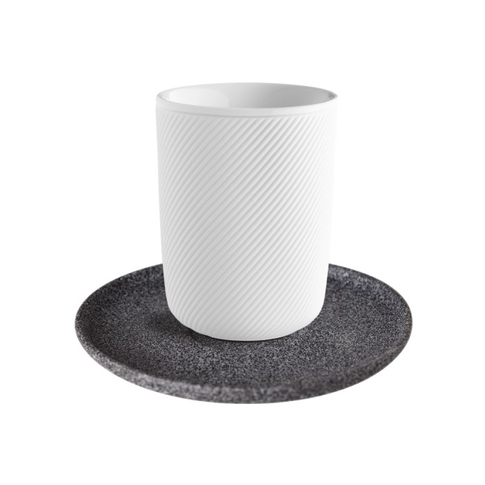 Porcelánová dvojstenná šálka TWIST raw, 250 ml