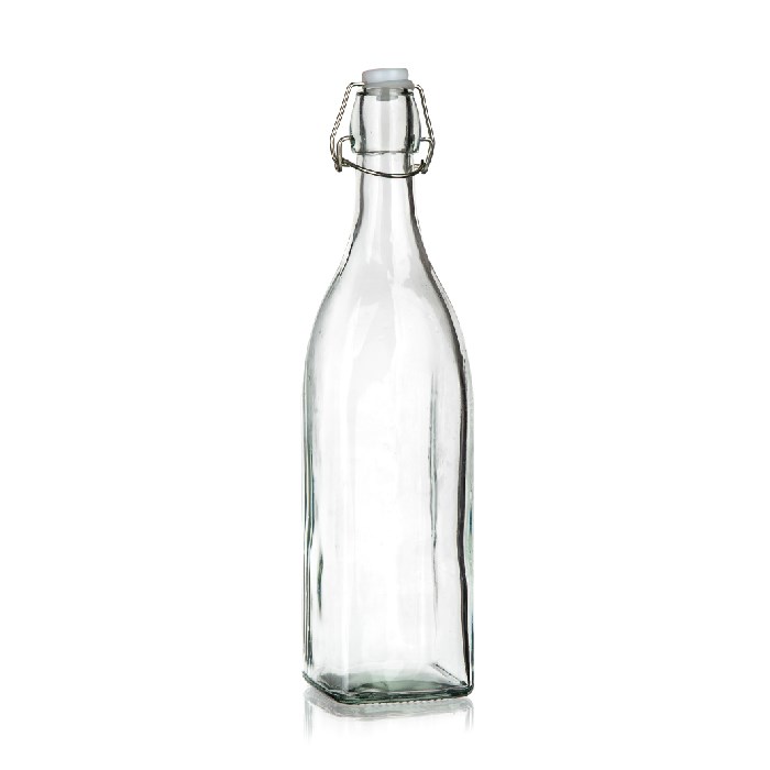 YARA square glass bottle with lid 0.95 l