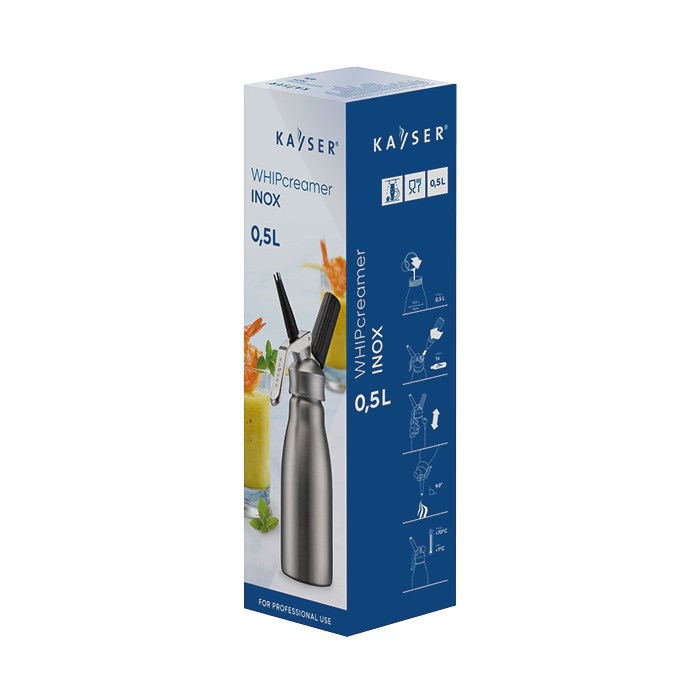 Šľahačková fľaša 0,5 l INOX celonerezová