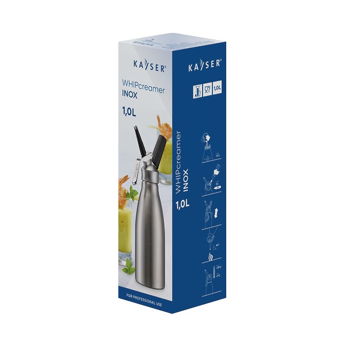 Šľahačková fľaša 1 l INOX celonerezová