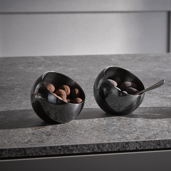 Miska SPHERE pr.8 cm, čierna, 3 ks