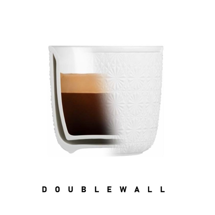 DOUBLEWALLS Porcelánová dvojstenná šálka STARS raw, 250 ml