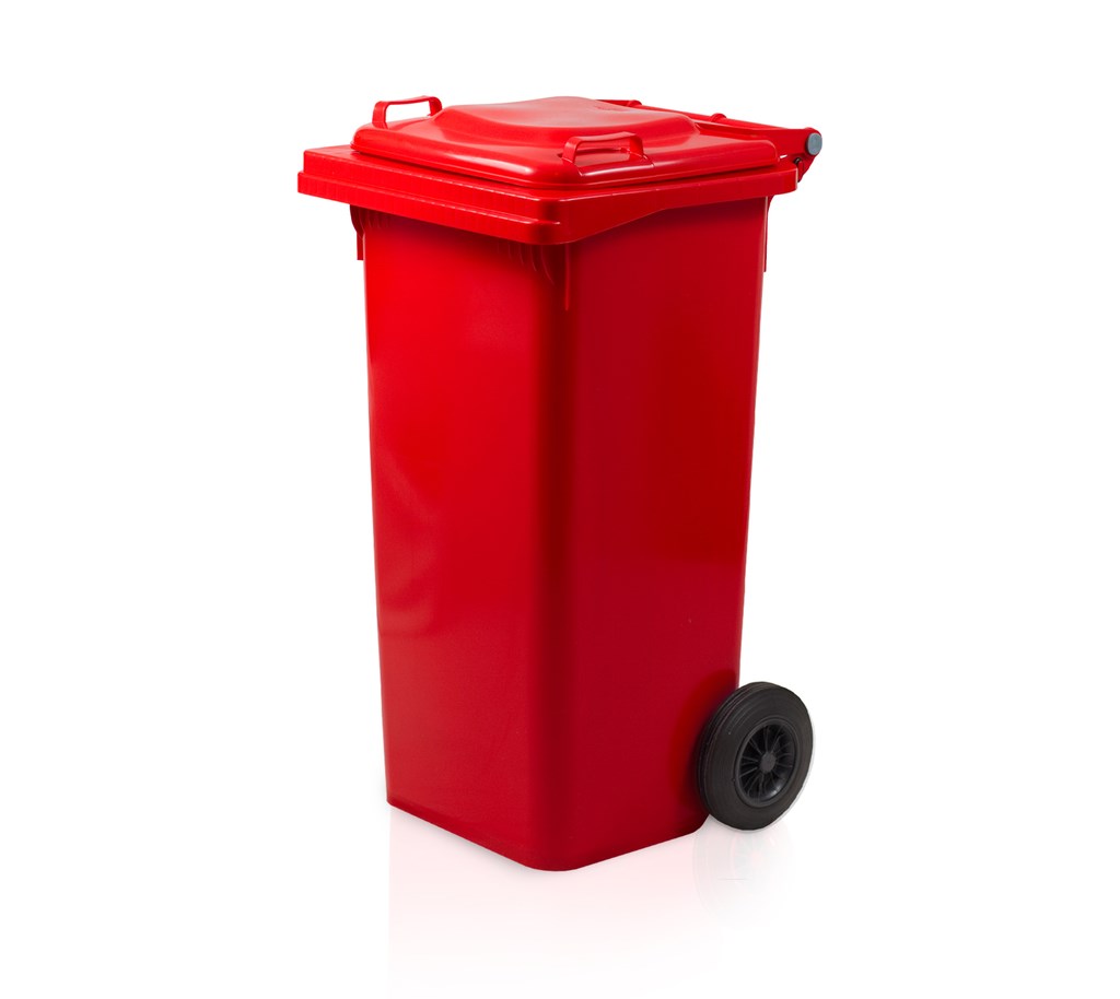 popelnice 120 l červená plast