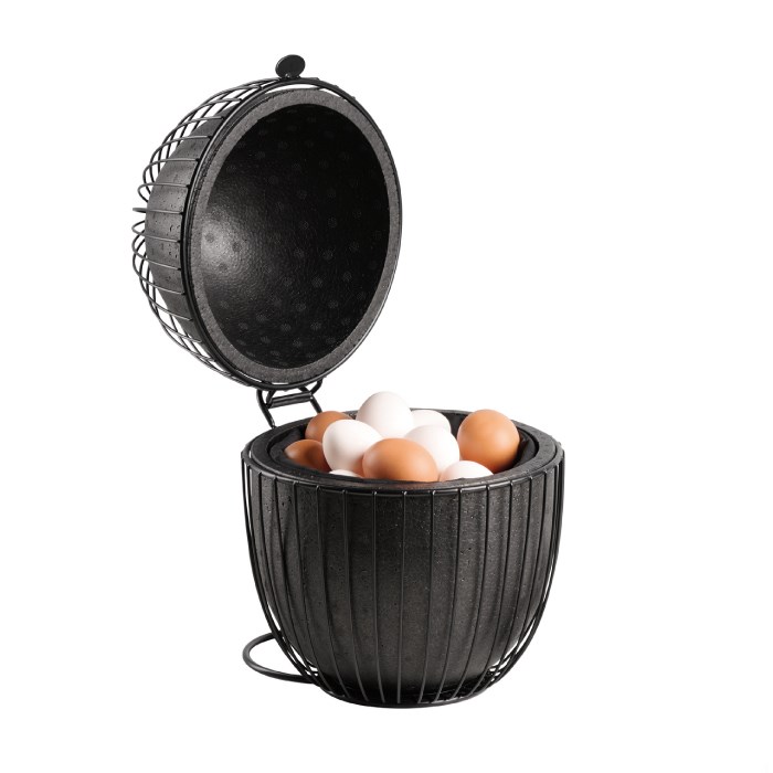 Kôš na vajcia 23 x 23 cm čierny