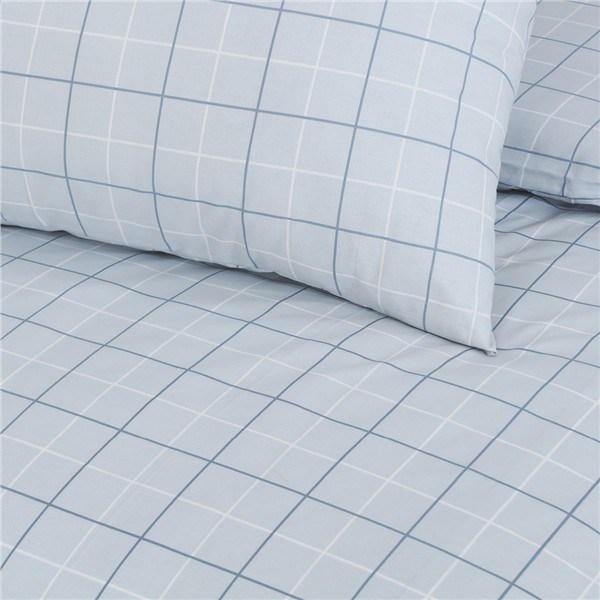 Posteľná súprava TREND - svetlomodrá kocka, 140 x 200 + 70 x 90 cm