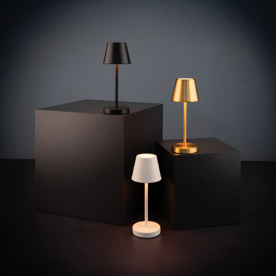 Stolová lampa MERLE MICRO zlatá, výška 20 cm