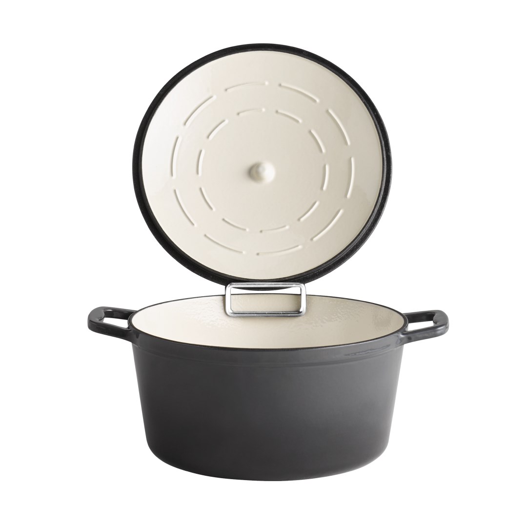 Liatinový hrniec s pokrievkou 5 STARS priem. 28 cm, 6l, sivý