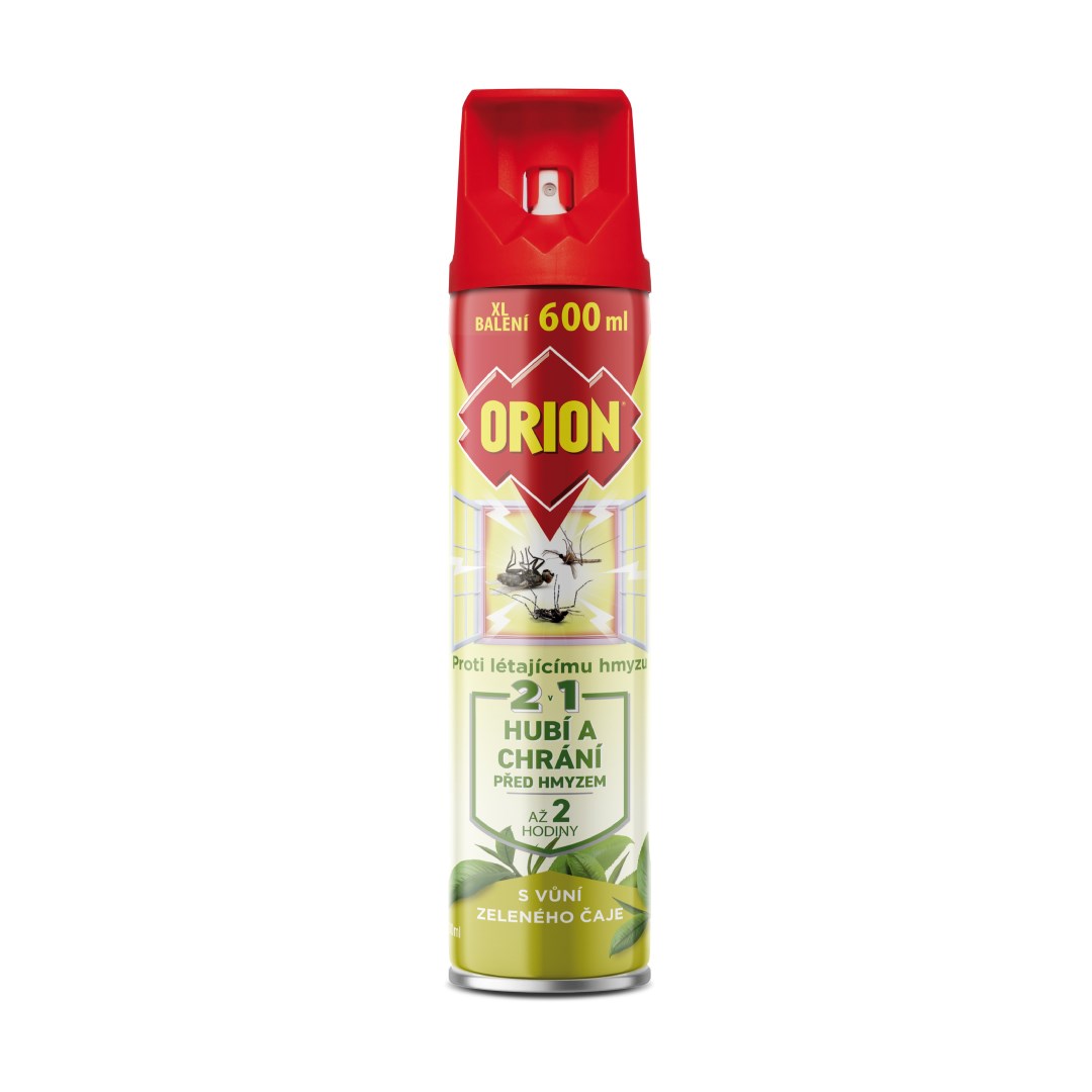 Orion 2v1 aerosol 600 ml proti létajícímu hmyzu s vůní zeleného čaje
