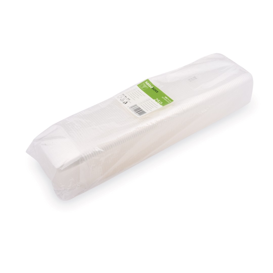 Hranatá priehľadná miska 0,25 l, 100 ks, PP