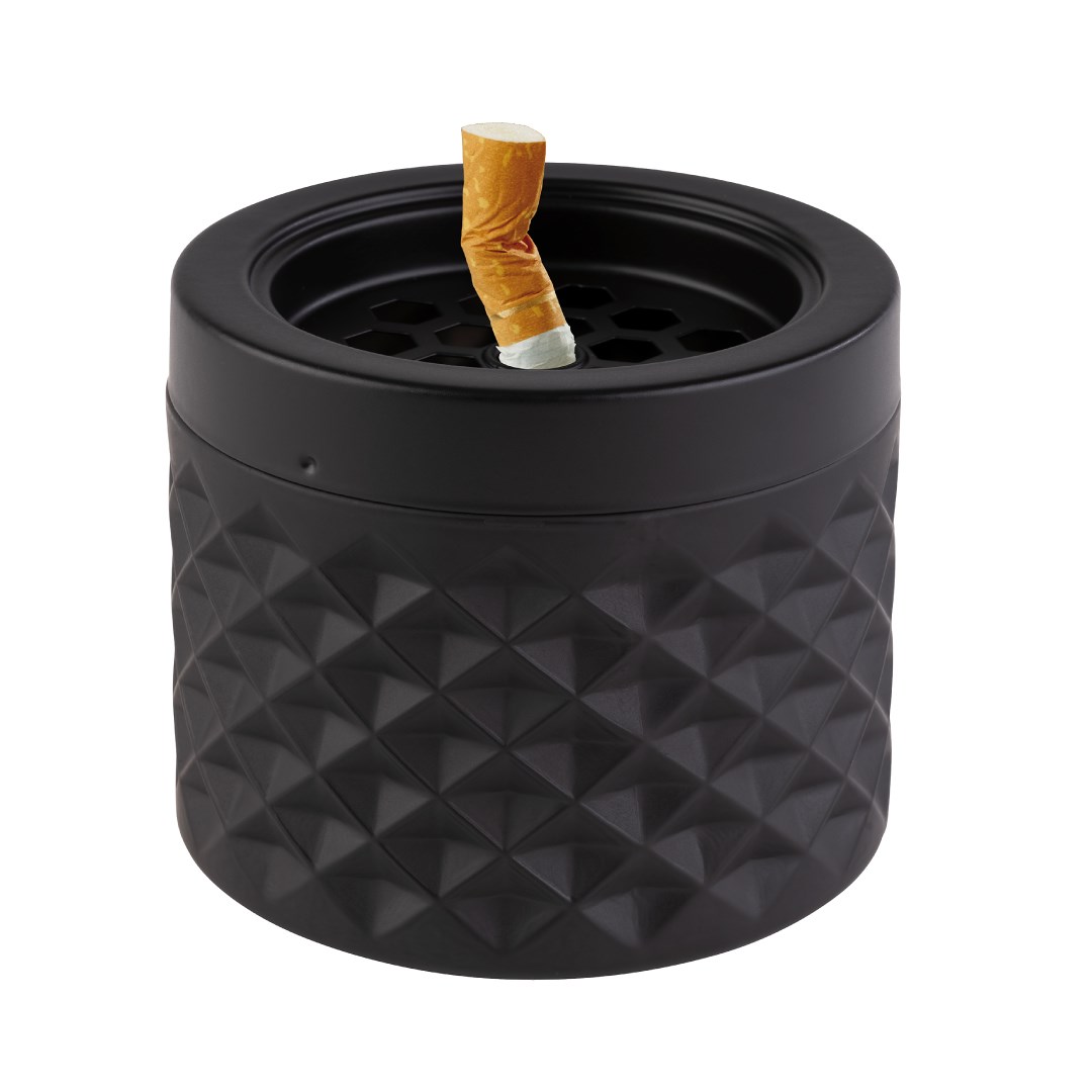 Popolník NEBULA, 9,5 cm, v 8 cm, sklo/čierny kov