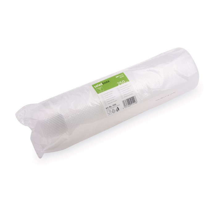 miska guľatá 250ml, 100ks priehľadná (PP)