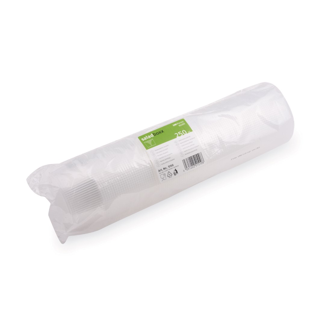 miska guľatá 250ml, 100ks priehľadná (PP)