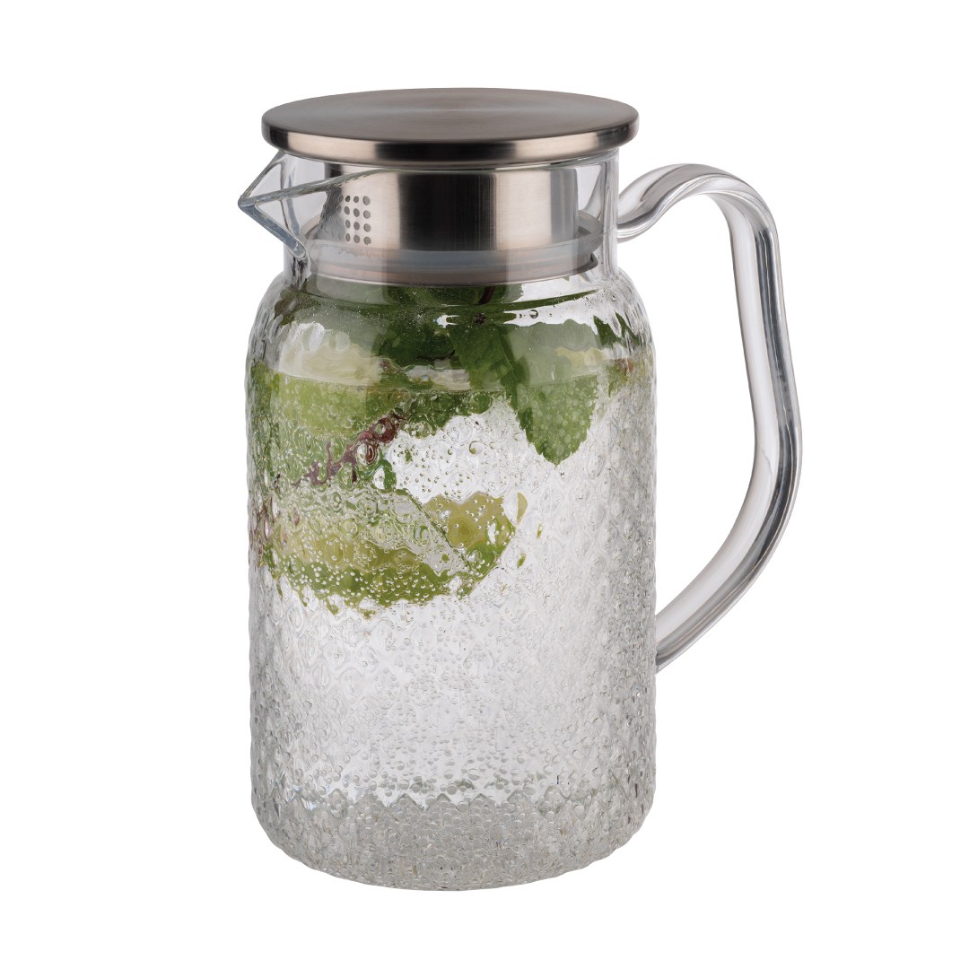 Plastový džbán s nerezovým viečkom, 1 l