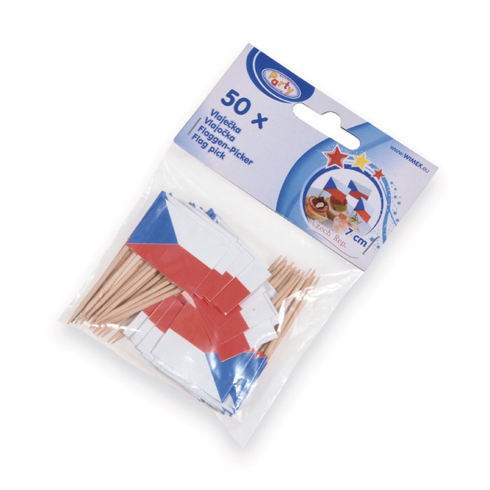 dekoračné, párty vlajočky CZ 7 cm / 50ks