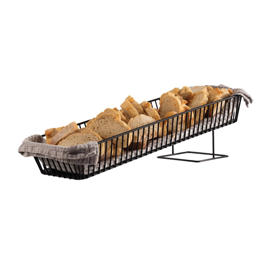 Bufetový stojan, kovový, čierny