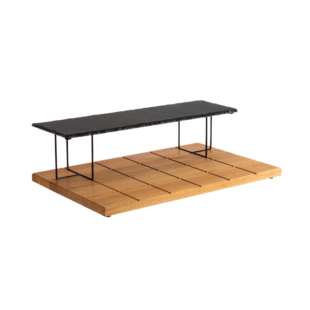 Bufetový stojan, kovový, čierny