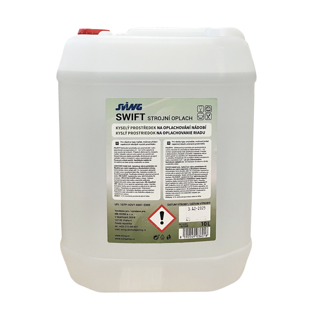 Prostriedok na automatické oplachovanie riadu SWIFT 10 l