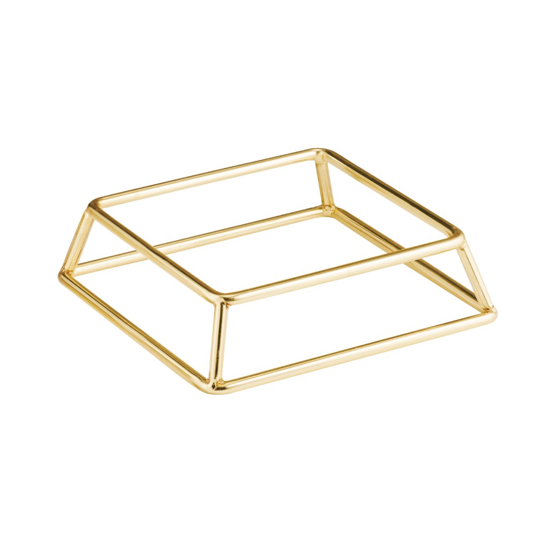 Bufetový stojan MULTI, 18 x 18 cm, v 5 cm, kovový zlatý