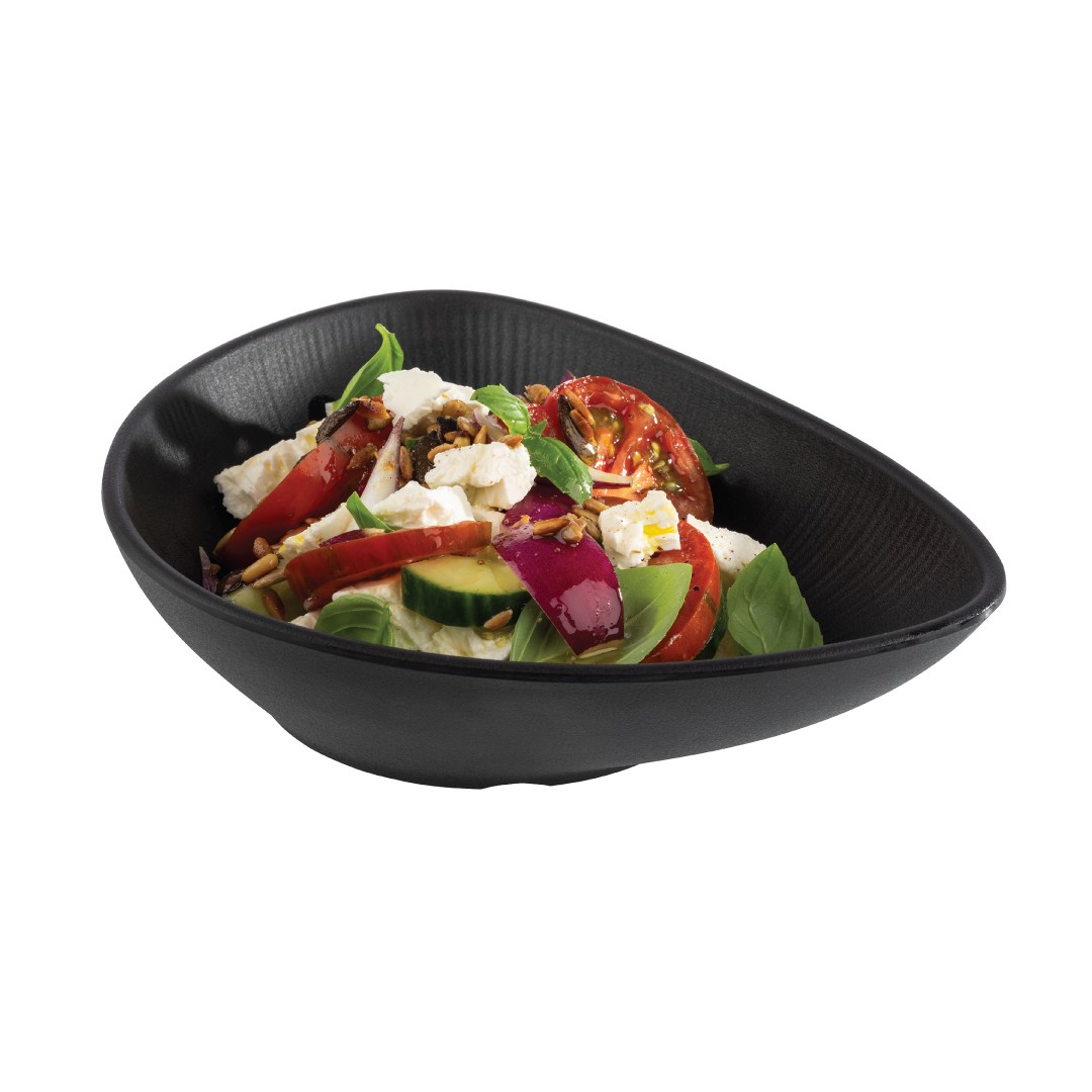 Melamínová miska NERO, 23 x 18 cm, oválna, čierna