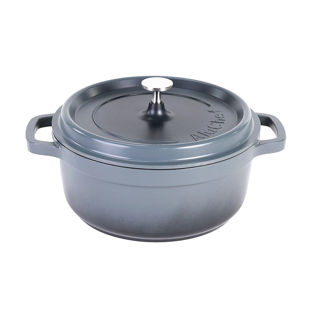 hrniec s pokrievkou AluChef 24 cm / šedý