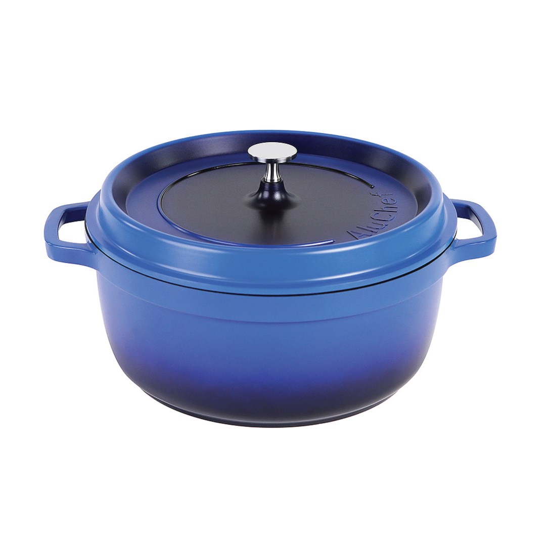 hrniec s pokrievkou AluChef 28 cm / modrý