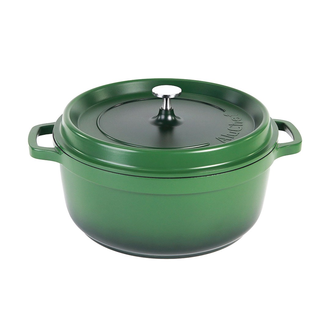 hrniec s pokrievkou AluChef 28 cm / zelený