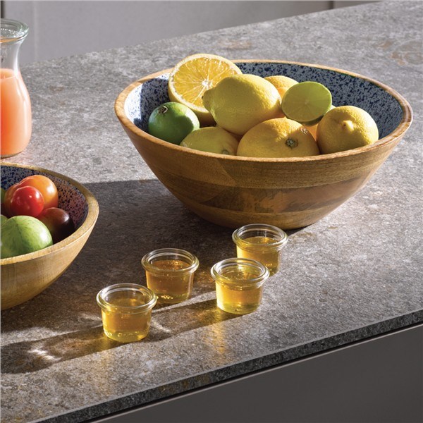 Drevená misa MANGO, priemer 30 cm, modrobiela