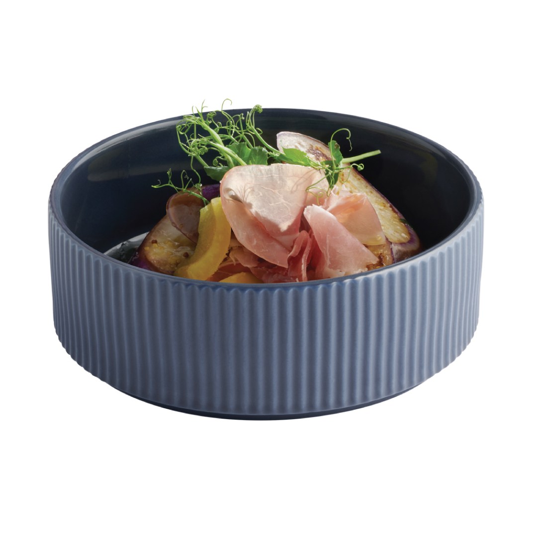 Miska THE GRID 16 cm, porcelánová, modrá