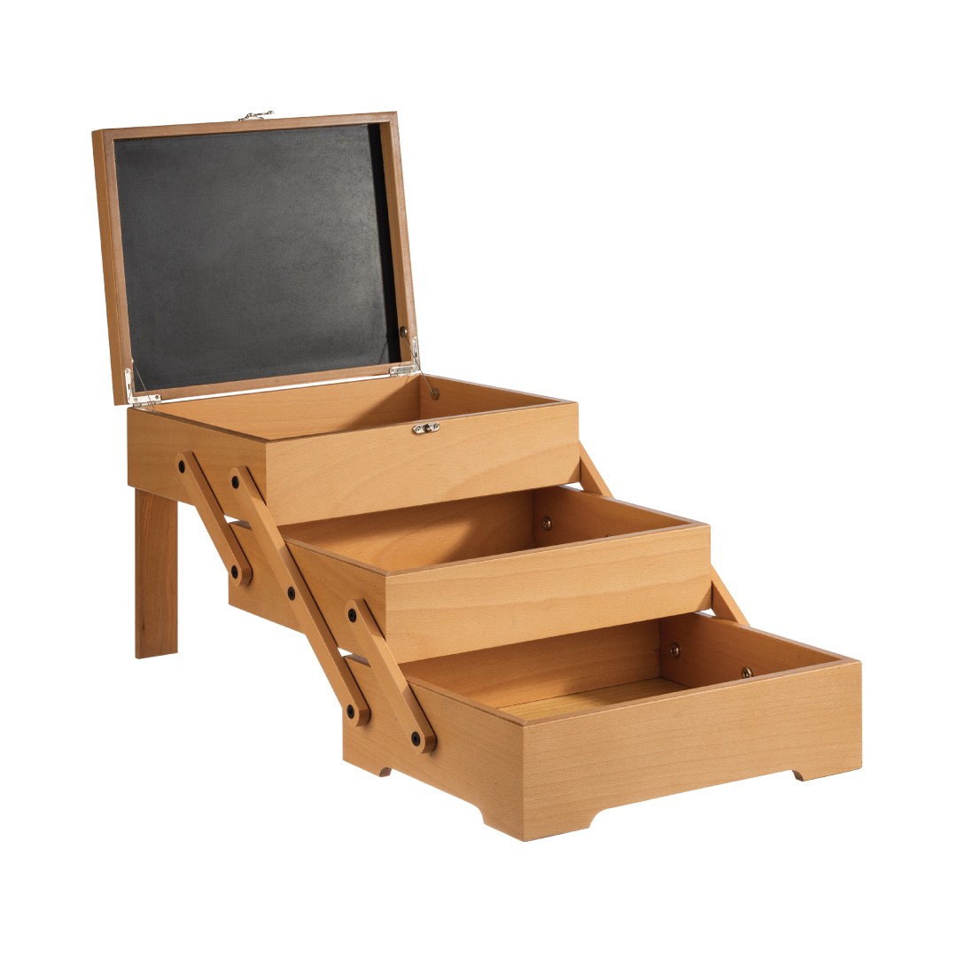 Box bufetový SEWING BASKET, 36x29, v. 28cm, rozkladací drevený