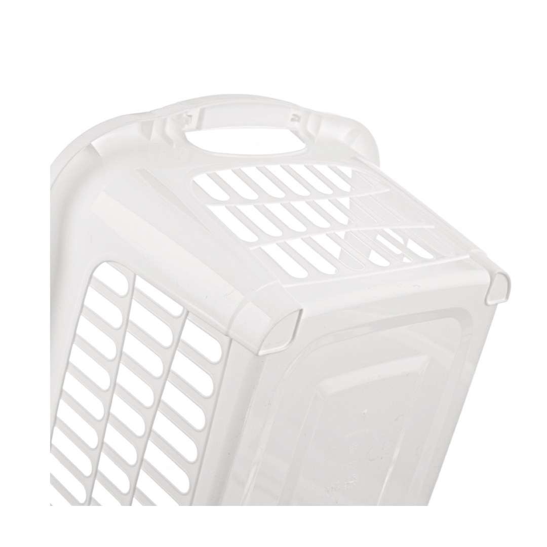 laundry basket 25l, 51x35x23cm, white plastic