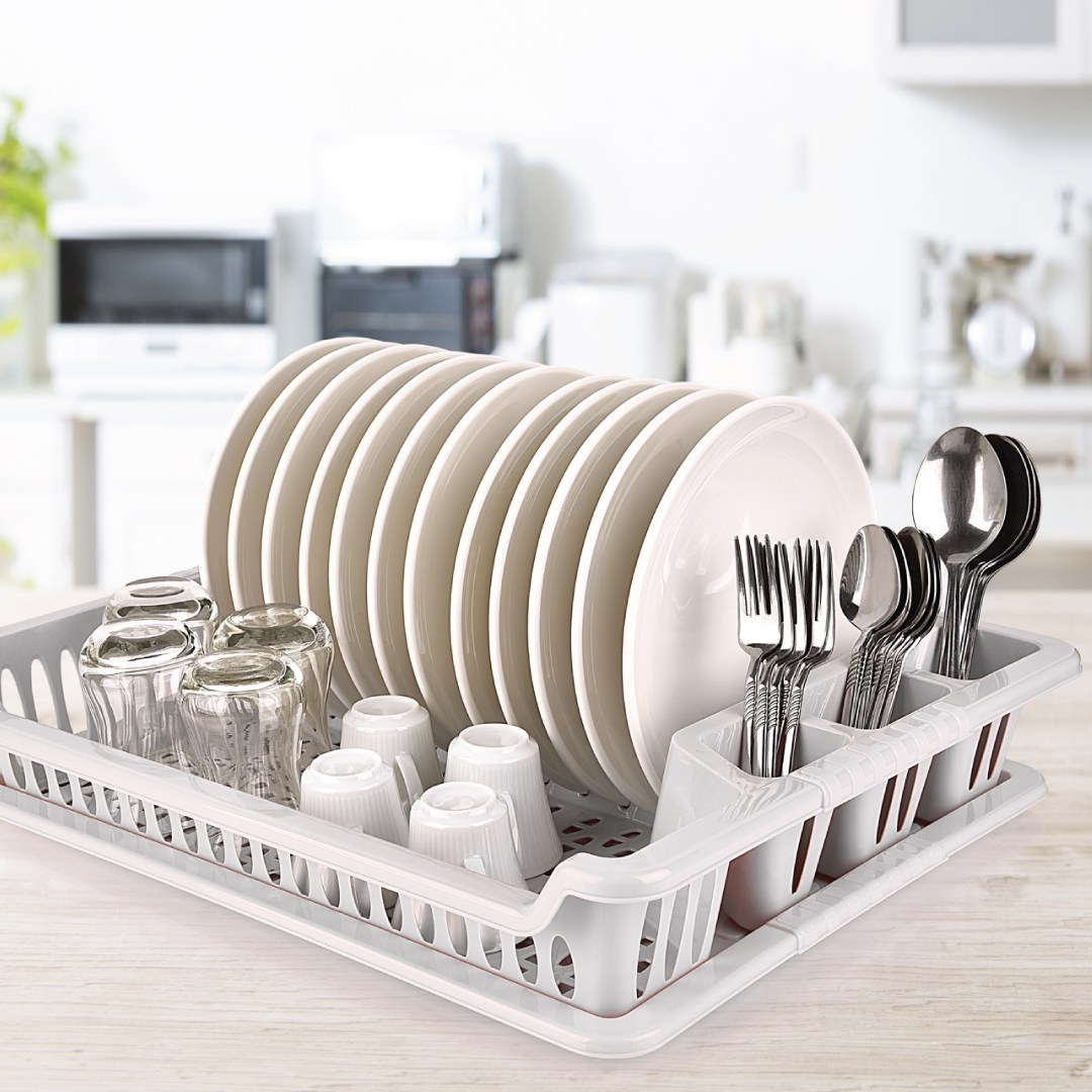 drip tray with tray 45x37x8.5cm, white plastic