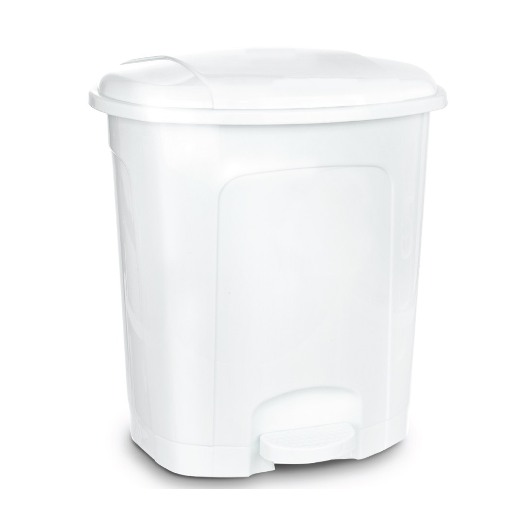 Pedal waste bin 11.5l, 30x28x34cm, white plastic