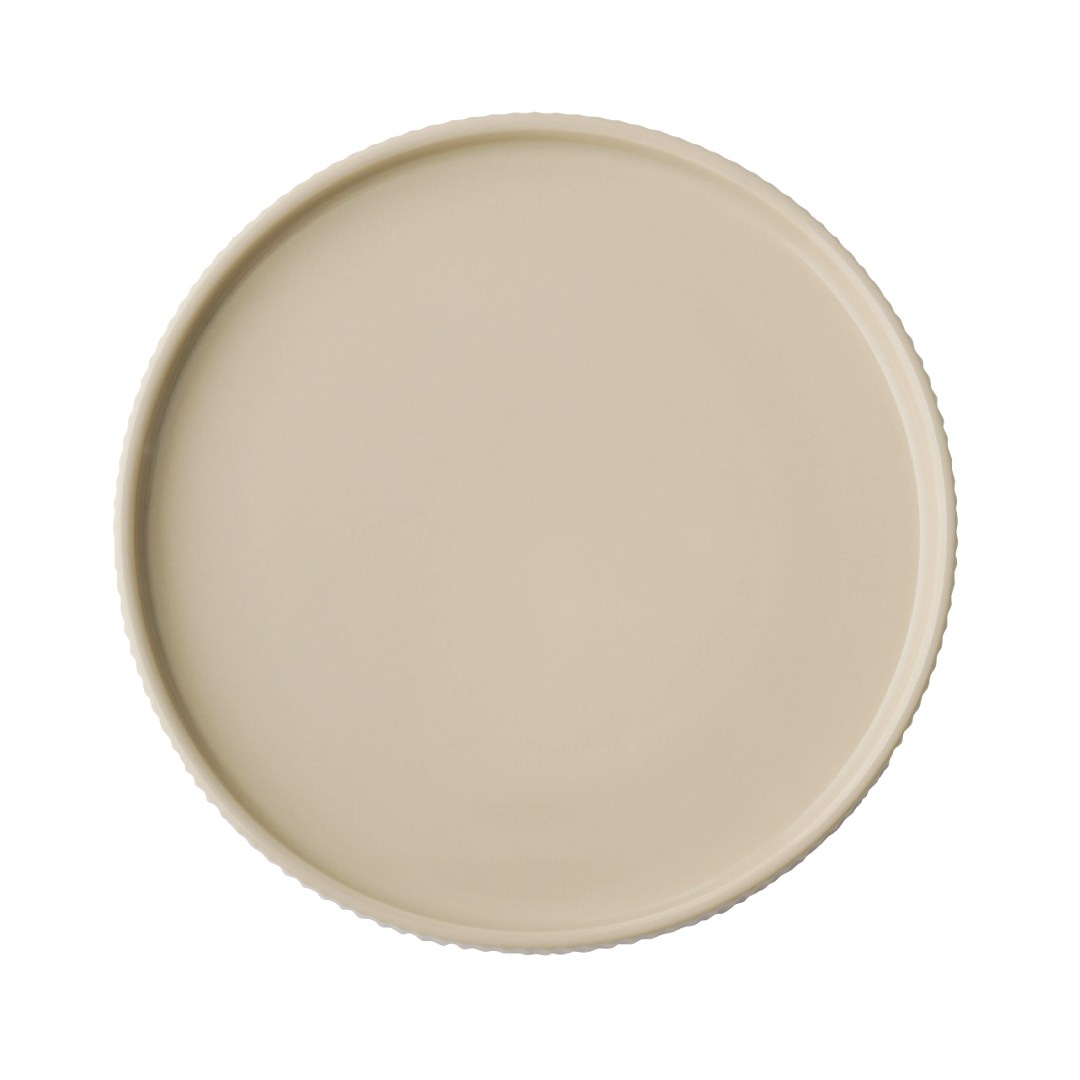 Plate THE GRID, porcelain, beige, diameter 20 cm, height 2.5 cm