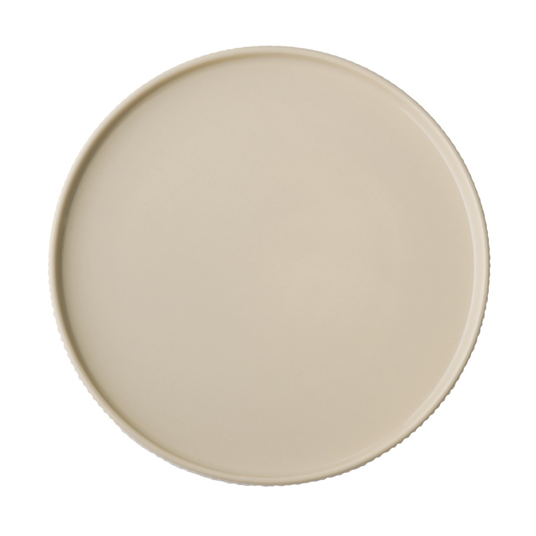 Plate THE GRID, porcelain, beige, diameter 26 cm, height 2.5 cm