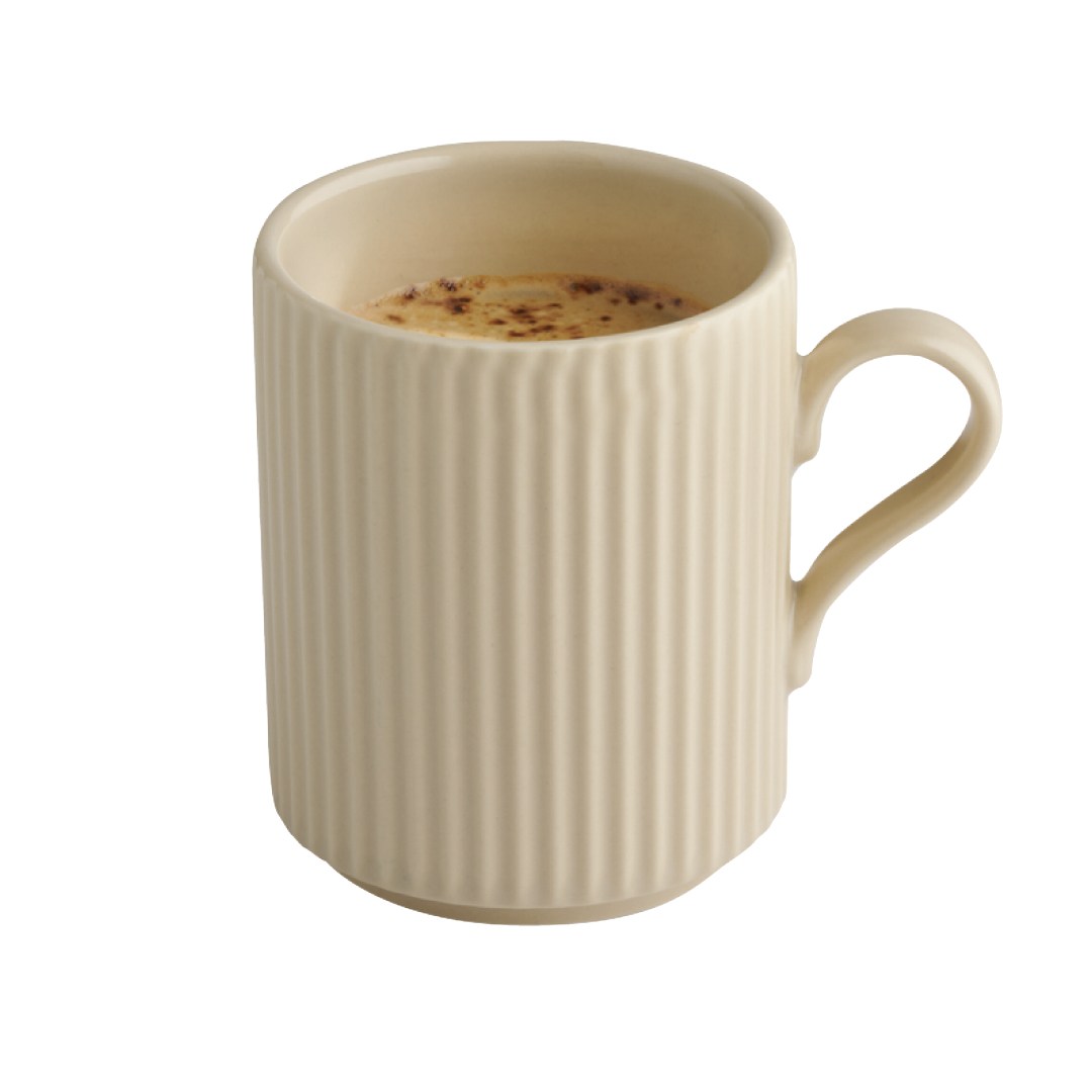 Mug THE GRID, porcelain, beige, diameter 7.5 cm, height 9.5 cm, 240 ml