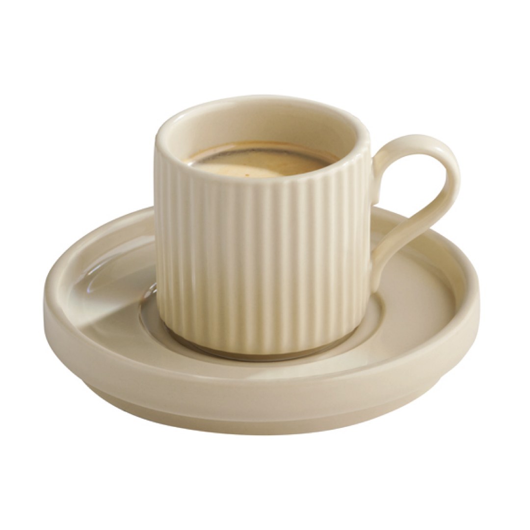 THE GRID cup, porcelain, beige, diameter 6 cm, height 6 cm, 80 ml