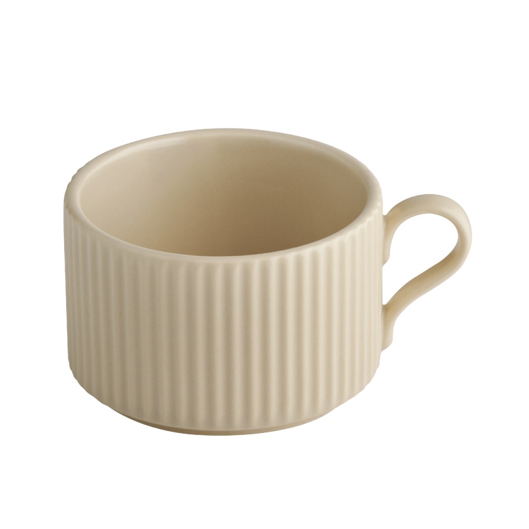 THE GRID cup, porcelain, beige, diameter 9 cm, height 6 cm, 200 ml
