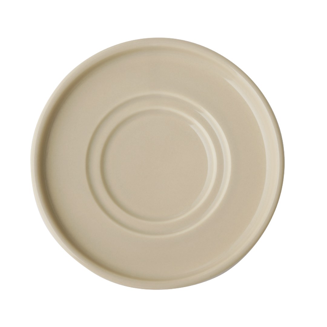 THE GRID saucer, porcelain, beige dia. 12.5 cm, h. 2 cm