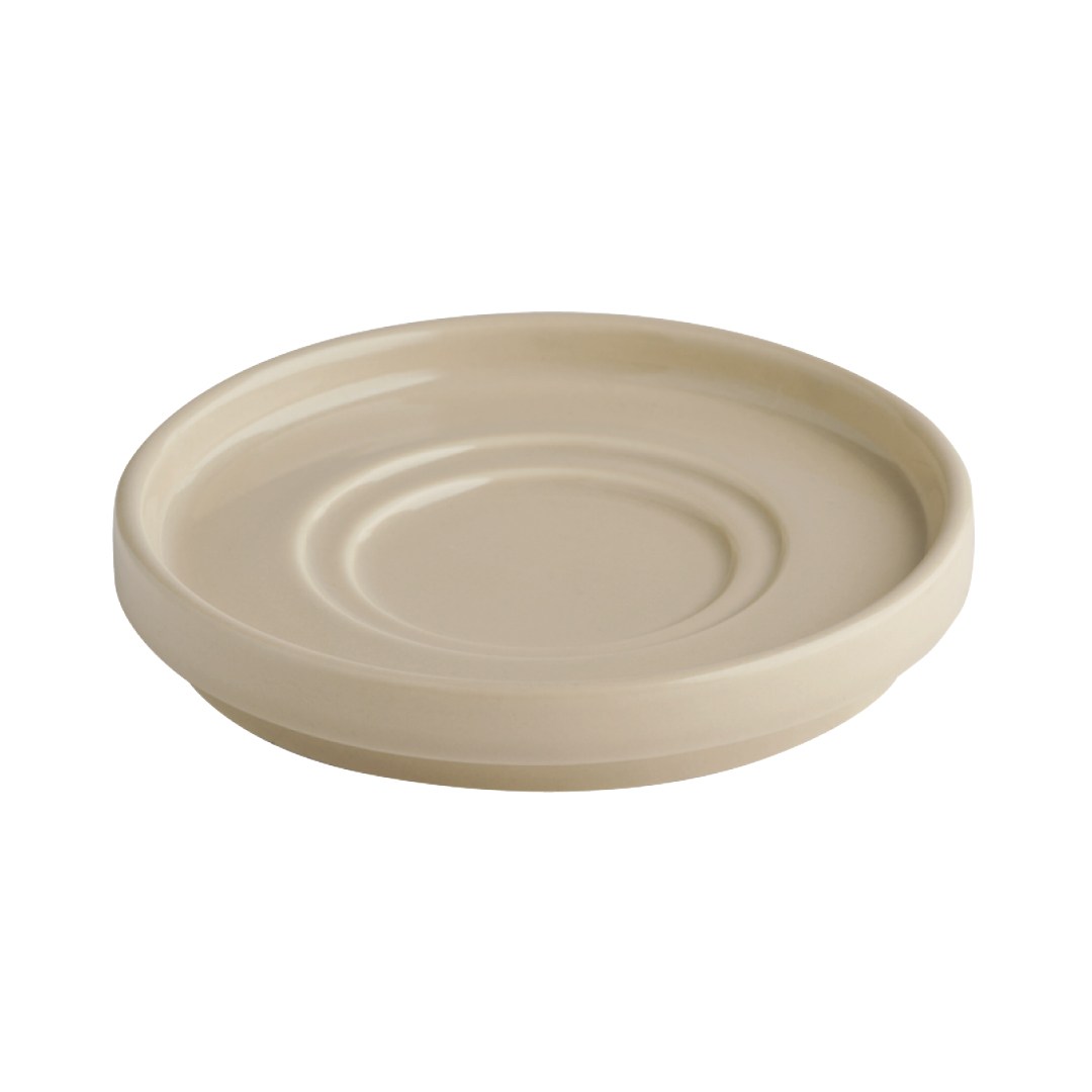 THE GRID saucer, porcelain, beige dia. 12.5 cm, h. 2 cm