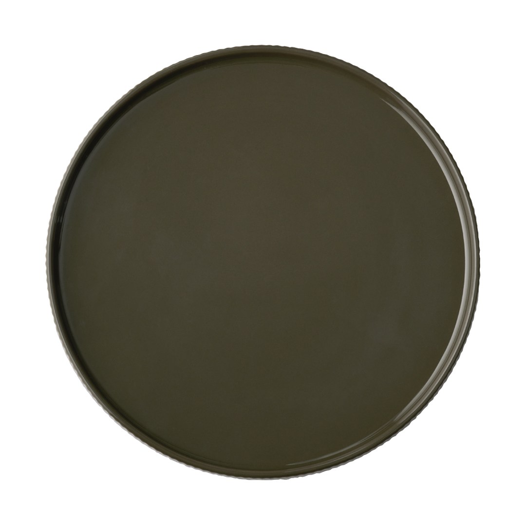 Plate THE GRID, porcelain, brown, diameter 26 cm, height 2.5 cm