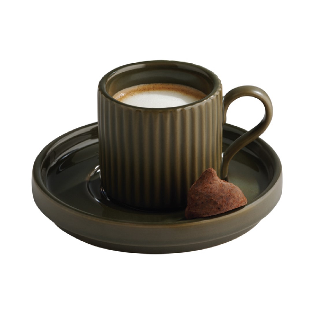 THE GRID cup, porcelain, brown, diameter 6 cm, height 6 cm, 80 ml