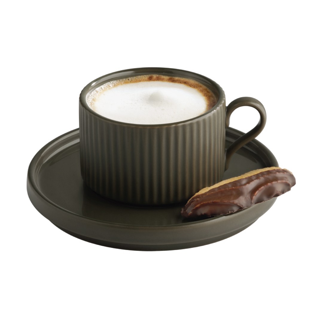 Saucer THE GRID, porcelain, brown, diameter 16 cm, height 2 cm