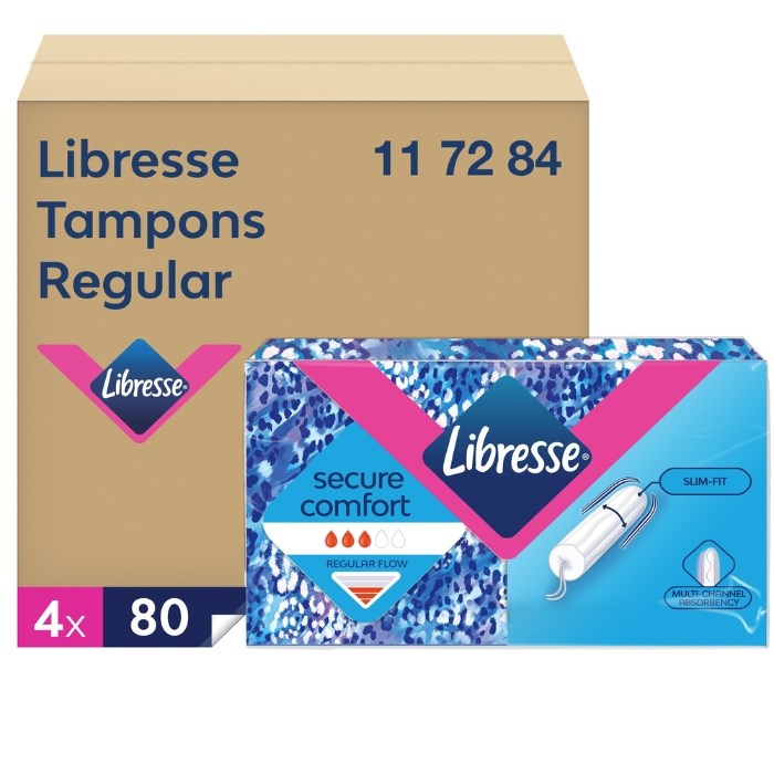 Libresse tampons Discreet Normal, carton 4x80 pcs P3