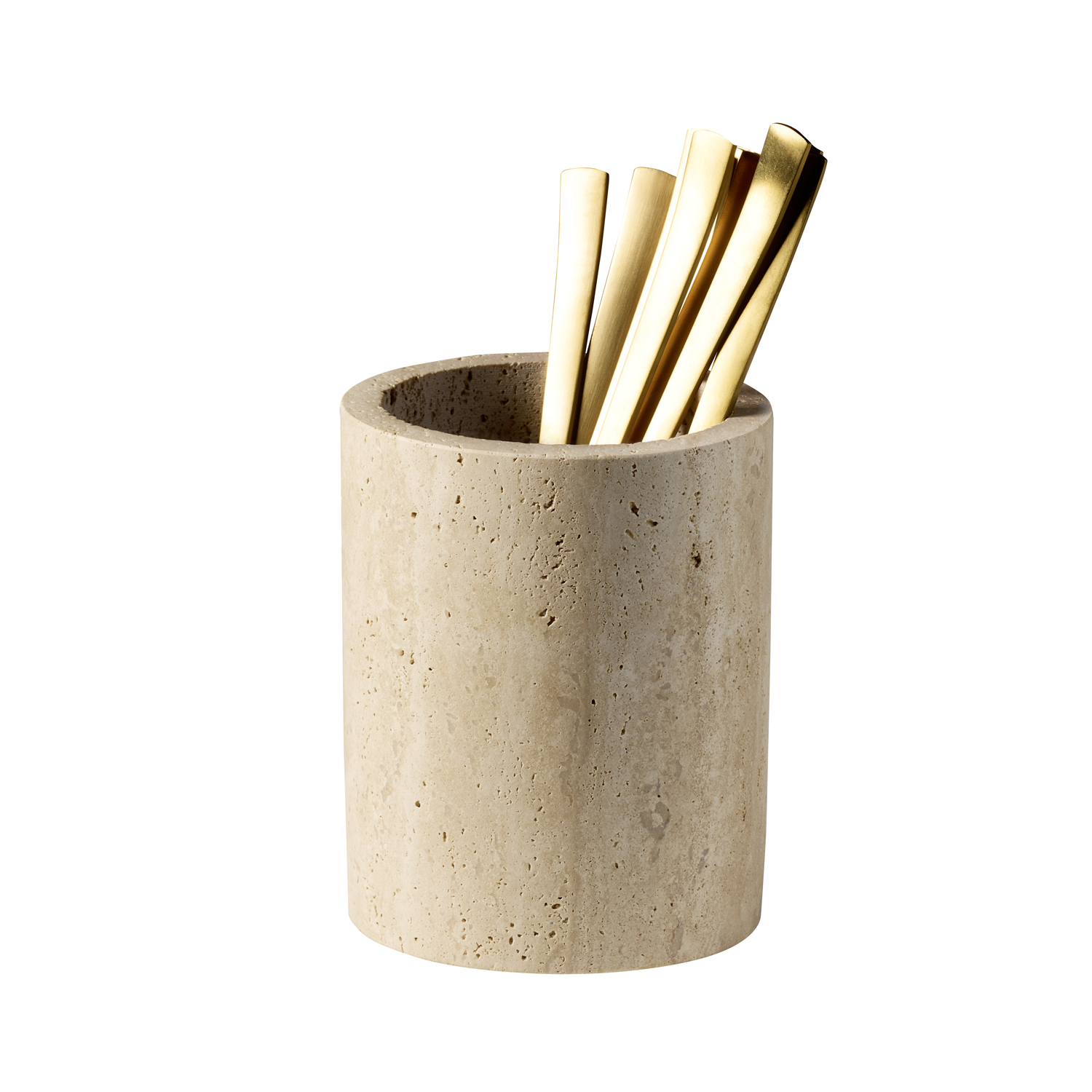 zásobník na príbory, TRAVERTINE, priemer. 11 cm, v. 13,5 cm