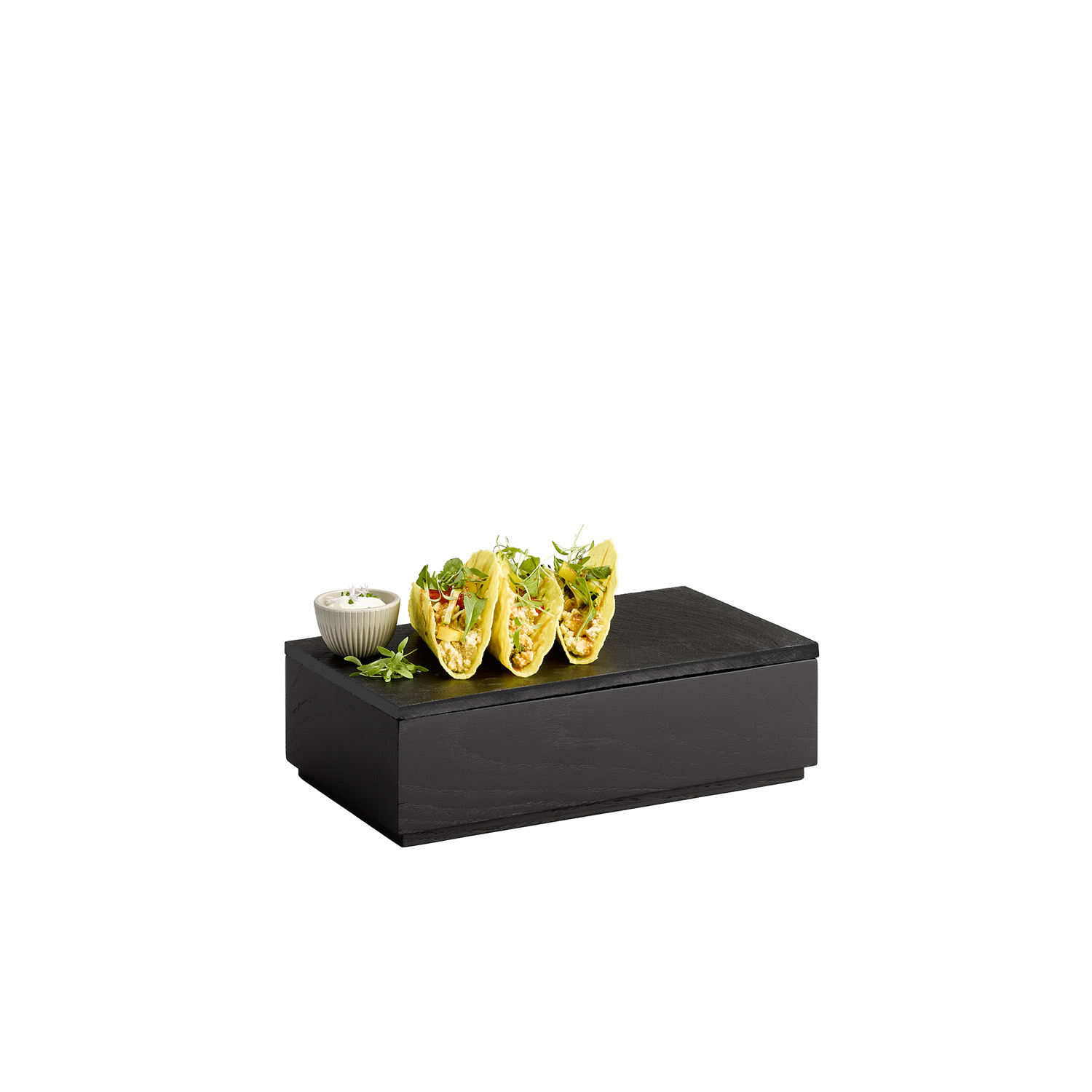 box GN 1/3 VALO, dubové drevo, čierna, 32,5 x 17,6 cm, v. 8,5 cm